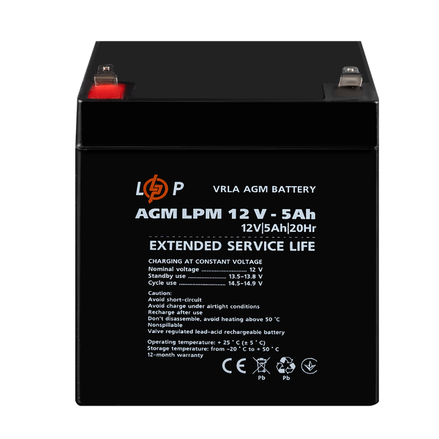 Аккумулятор свинцово-кислотный LogicPower AGM LPM 12 - 5.0 AH - изображение 2