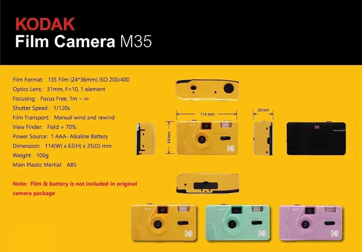 Плёночный фотоаппарат Kodak M35 зеленый купить на ROZETKA