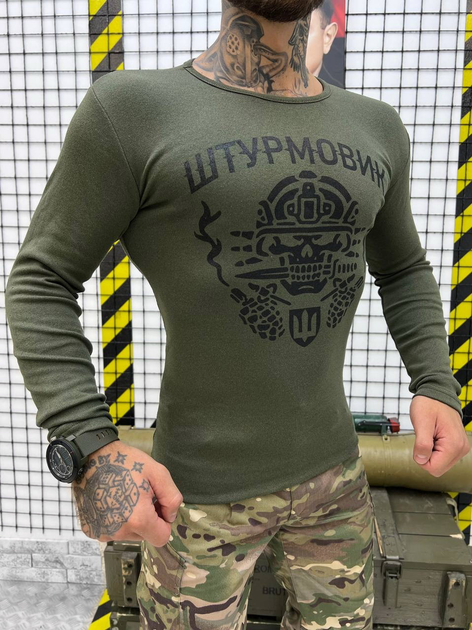 Тактичний лонгслів Tactical Long Sleeve Shirt Olive Elite S - зображення 2