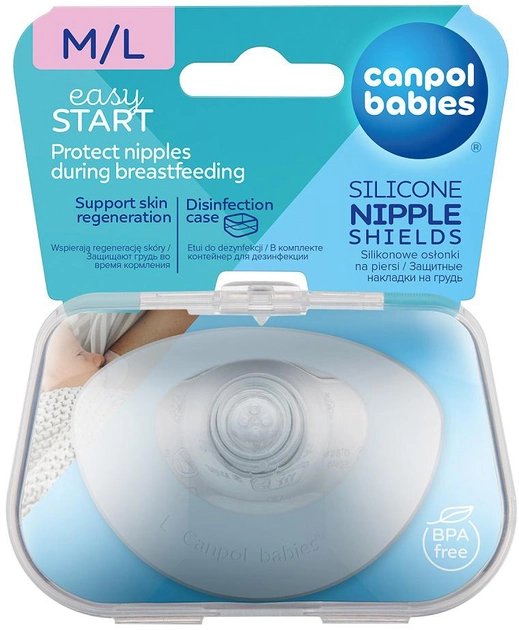 Накладки на соски Canpol Babies EasyStart M/L силіконові 2 шт (5903407186030) - зображення 1