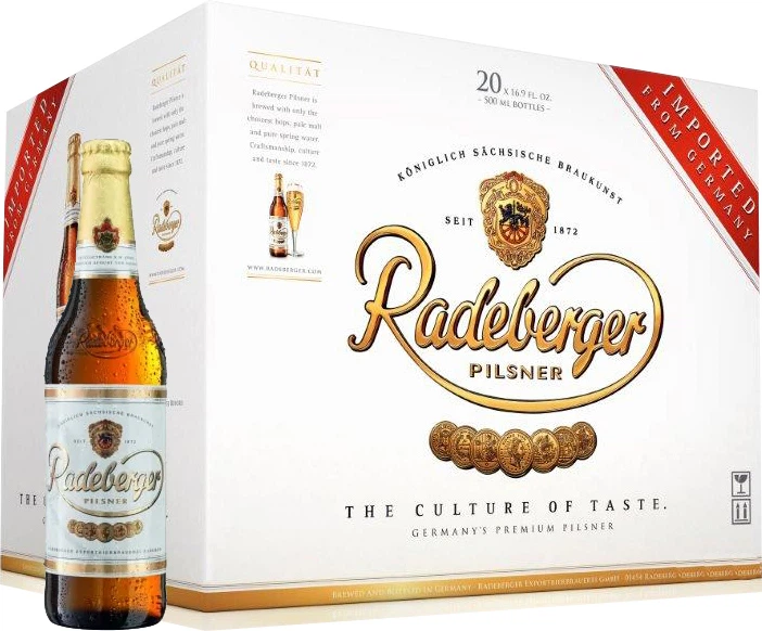 Упаковка пива Radeberger світле фільтроване 4.8% 0.5 л x 20 шт (4014388001036) - Фото 1 Упаковка пива Radeberger світле фільтроване 4.8% 0.5 л x 20 шт (4014388001036) - зображення 1
