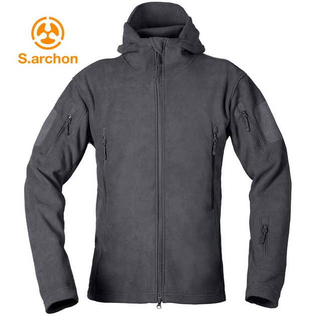 Кофта тактическая флисовая флиска куртка с капюшоном S.archon grey Размер S - изображение 1