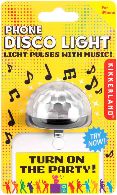 Lampka dyskotekowa do telefonu Kikkerland Phone Disco Light Black (0612615095267) - obraz 4
