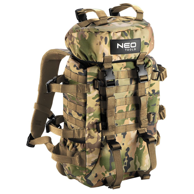Туристический рюкзак Neo Tools 84-325 30л полиэстер 600D Зеленый/Камуфляж 30л - изображение 1