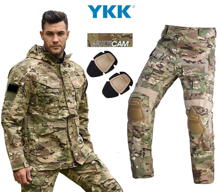 Тактический костюм с наколенниками, куртка + штаны Han Wild G3 multicam мультикам S - изображение 1