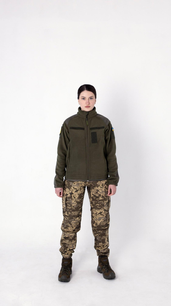 Флісова військова жіноча кофта KRPK ЗСУ олива XS розмір - изображение 2