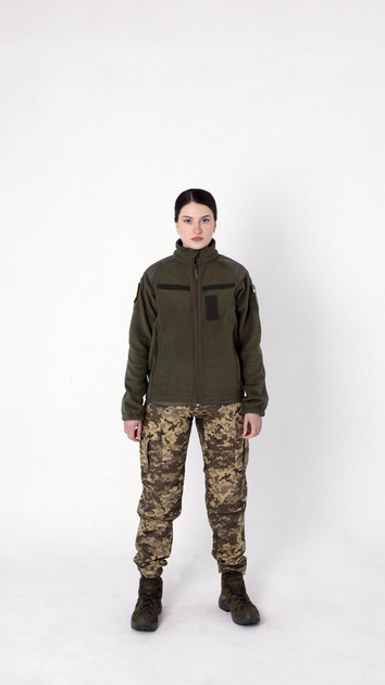Флісова військова жіноча кофта KRPK ЗСУ олива L розмір - зображення 2