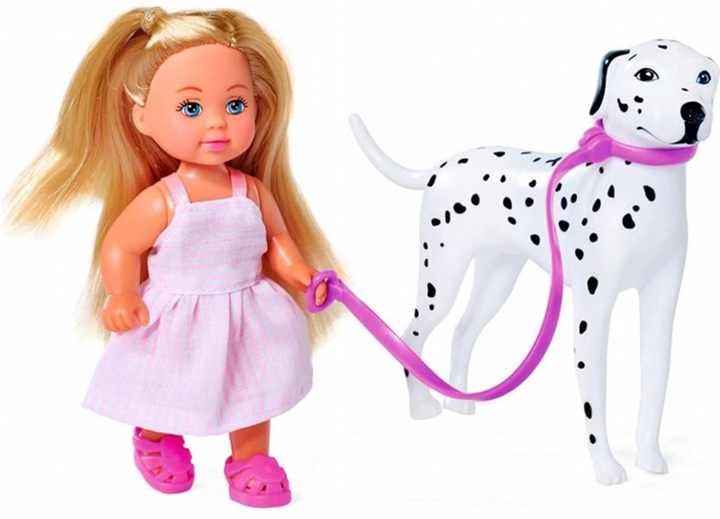 Zestaw lalek Simba Smoby Dolls Love Steffi i Evi Na spacerze z psem (4006592079055) - obraz 3