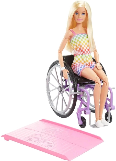 Лялька з аксесуарами Mаttel Barbie Fashionistas з інвалідним візком та пандусом і світлим волоссям 25 см (0194735094127) - зображення 2
