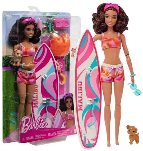 Lalka z akcesoriami Mattel Barbie Surferka 30 cm (0194735162406) - obraz 4