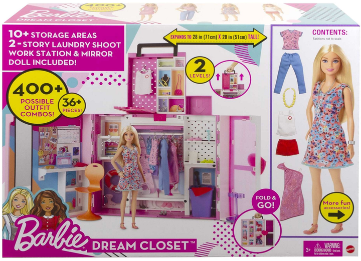 Lalka z akcesoriami Mattel Barbie Dream Closet 29 cm (0194735060238) - obraz 1