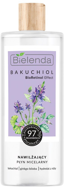 Міцелярна вода Bielenda Bakuchiol BioRetinol effect зволожуюча 500 мл (5902169042585) - зображення 1