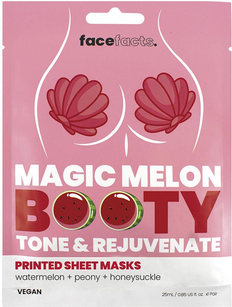 Маска для тіла Face Facts Magic Melon Booty Tone & Rejuvenate Masks тонізуюча та омолоджуюча 25 мл (5031413929003) - зображення 1