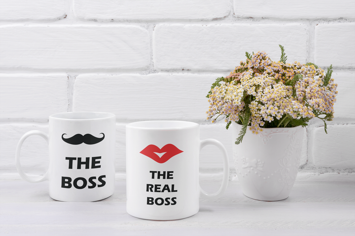 Парные чашки кружки the Boss and the Real Вoss Босс и Настоящий Босс 2 для Влюблённых Белая 330 мл - изображение 2