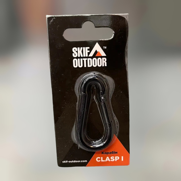 Карабин стальной Skif Outdoor Clasp I, 65 кг, Черный, карабин тактический - изображение 1