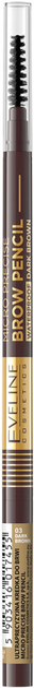 Kredka do brwi Eveline Cosmetics Micro Precise Brow Pencil ultraprecyzyjna 03 Dark Brown (5903416017455) - obraz 1