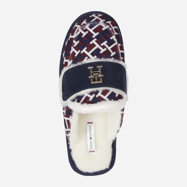 Kapcie damskie ciepłe Tommy Hilfiger FW0FW067160KQ 40 Granatowy/Bordowy (8720641576086) - obraz 4