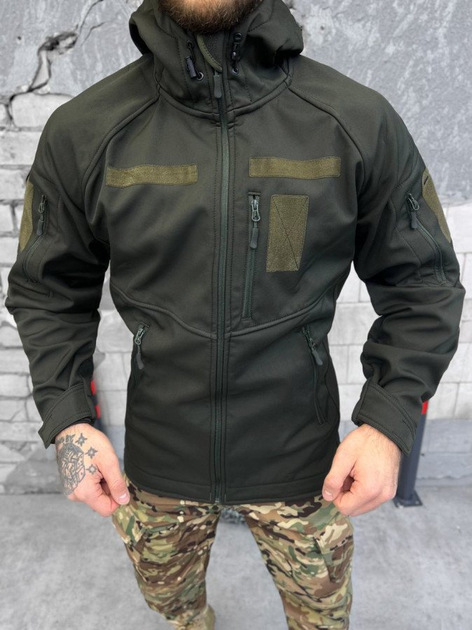 Тактическая куртка softshell софтшел олива флис Вт5955 XXL - изображение 1