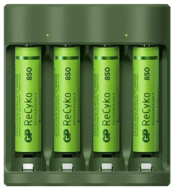 Зарядний пристрій АА/ААА GP ReCyko Everyday Battery Charger (USB) + 4 AAA 850 mAh (4891199199349) - зображення 1