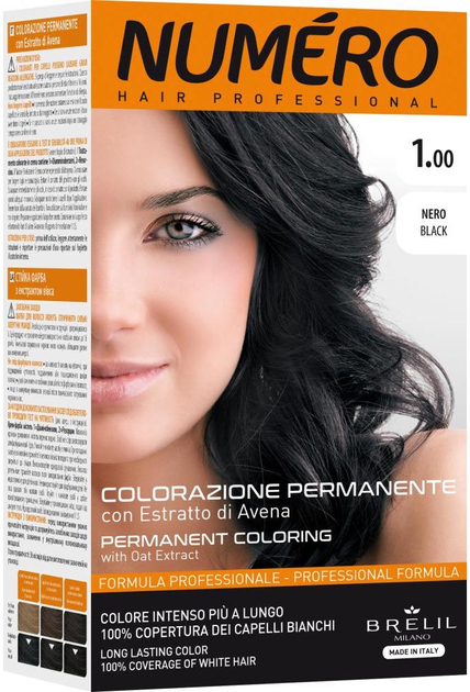 Farba do włosów Numero Permanent Coloring 1 Black 140 ml (8011935081226) - obraz 1