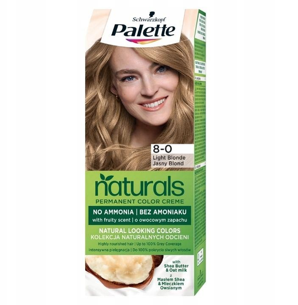 Фарба для волосся Palette Permanent Naturals Color Crème перманентний колір 8-0 Світло-русявий (3838824171241) - зображення 1