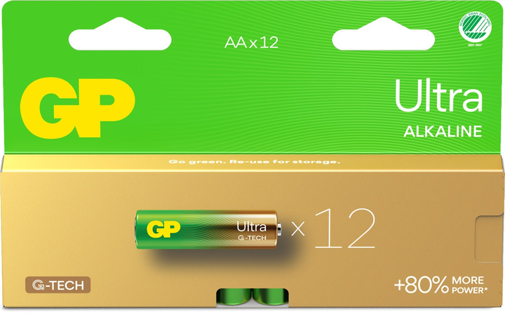 Bateria alkaliczna GP Ultra Alkaline AA Batteries 15AU/LR6 1.5V (12-Pack) (4891199220173) - obraz 3