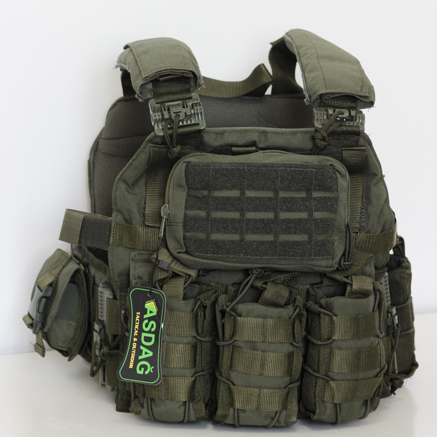 Плитоноска БС ASDAG из Cordura 1000D с системой быстрого сброса 4 точечная Турецкий Олива - изображение 1