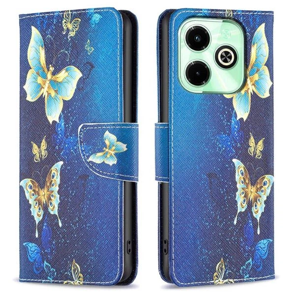 Чехол с рисунком Deexe Color Wallet для Infinix Hot 40 / 40 Pro - Golden Butterflies - Фото 1 Чехол с рисунком Deexe Color Wallet для Infinix Hot 40 / 40 Pro - Golden Butterflies - изображение 1