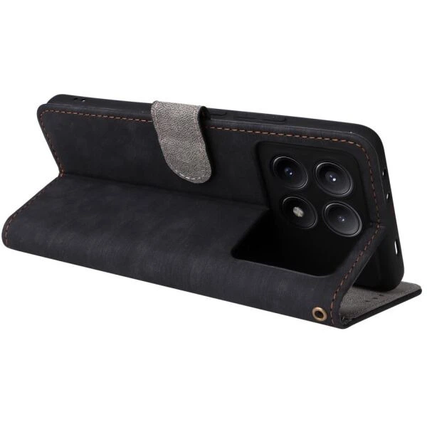 Чехол-книжка Deexe Delta Book для Xiaomi Poco X6 Pro - Black - изображение 3