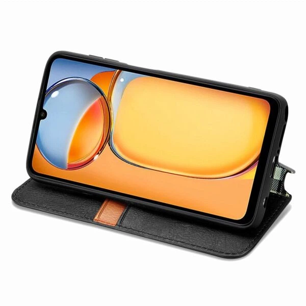 Чохол Deexe Rhombus Wallet для Xiaomi Redmi 13C / Poco C65 - Black - зображення 3