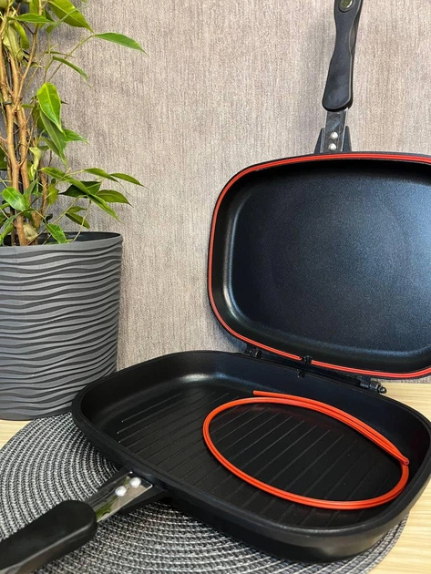 Сковорода гриль двусторонняя 32 см с антипригарным покрытием Happy