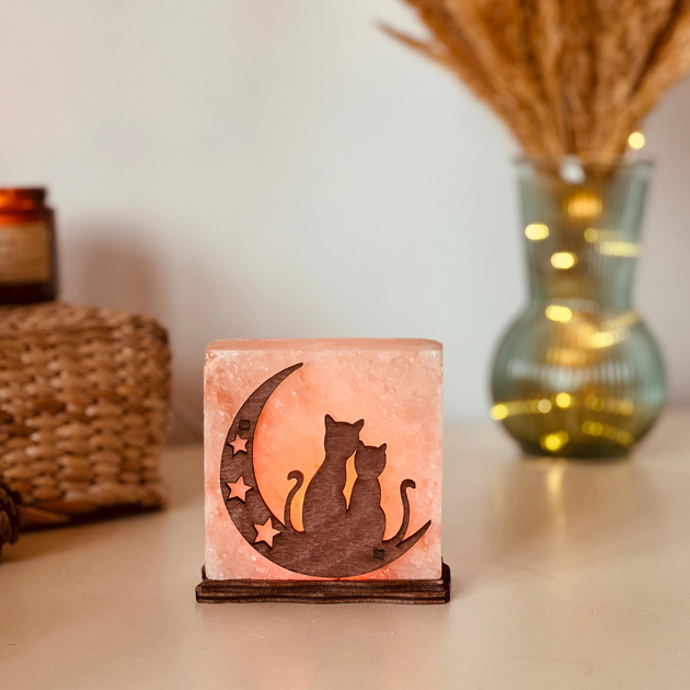 Соляна лампа «Коти на Місяці» Saltlamp 1кг (sl-37) – фото, відгуки ...