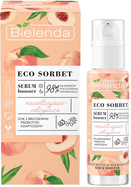 Сироватка-бустер Bielenda Eco Sorbet зволожуюча та живильна Персик 30 мл (5902169045340) - зображення 1