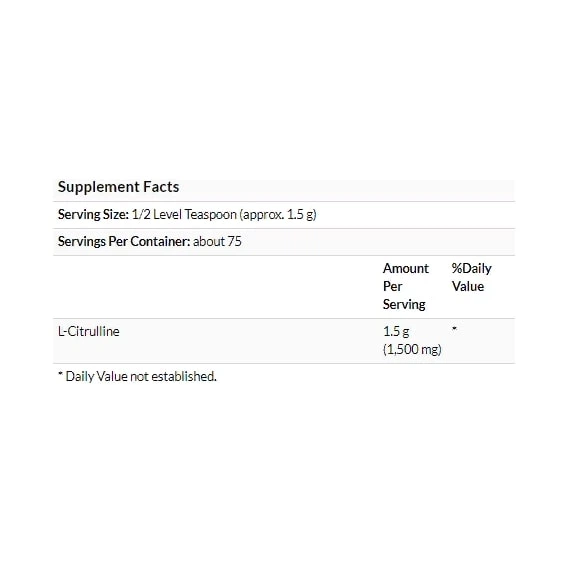 Цитрулін NOW Foods L-Citrulline, Pure Powder, 4 oz 113 g /75 servings/ NOW-00214 - зображення 4