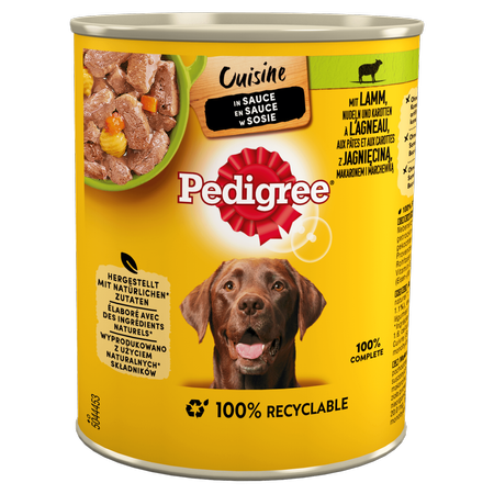 Mokra karma dla psów Pedigree Cuisine z z jagnięciną, makaronem i marchewką w sosie 800 g (3065890152809) - obraz 1