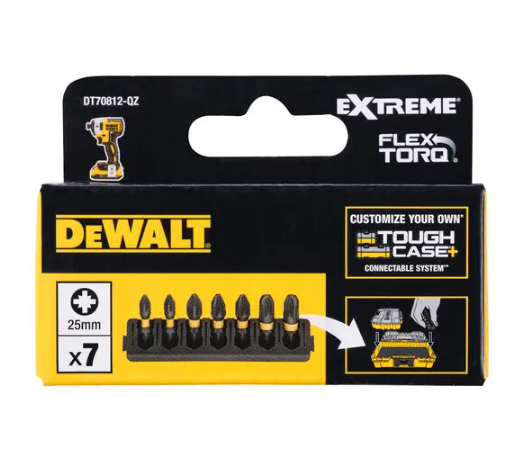 Кассета с битами DeWALT FlexTorq, L = 25 мм, Pz1 - 2 шт, Pz2 - 3 шт, Pz3 - 2 шт. DT70812 - Фото 2 Кассета с битами DeWALT FlexTorq, L = 25 мм, Pz1 - 2 шт, Pz2 - 3 шт, Pz3 - 2 шт. DT70812 - изображение 2