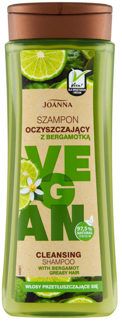 Szampon Joanna Vegan oczyszczający z bergamotką 300 ml (5901018019297) - obraz 1