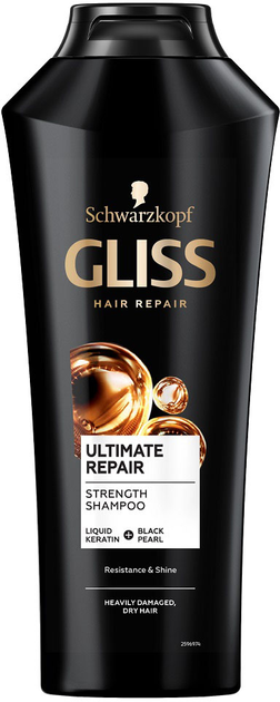 Шампунь Gliss Ultimate Repair Shampoo відновлювальний для сильно пошкодженого та сухого волосся 400 мл (9000100663410) - зображення 1