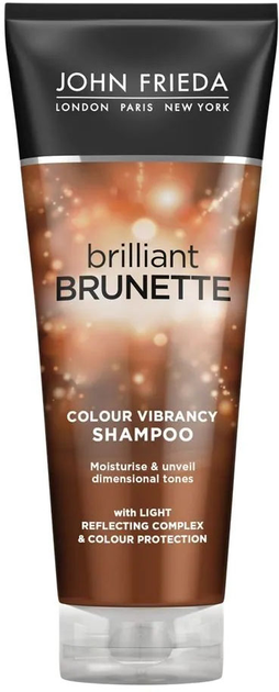 Szampon John Frieda Brilliant Brunette Colour Vibrancy Shampoo ożywiający kolor ciemnych włosów 250 ml (5037156227567) - obraz 1
