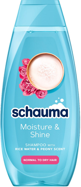 Szampon Schauma Moisture & Shine do włosów suchych i normalnych z wodą ryżową 400 ml (9000101704976) - obraz 1