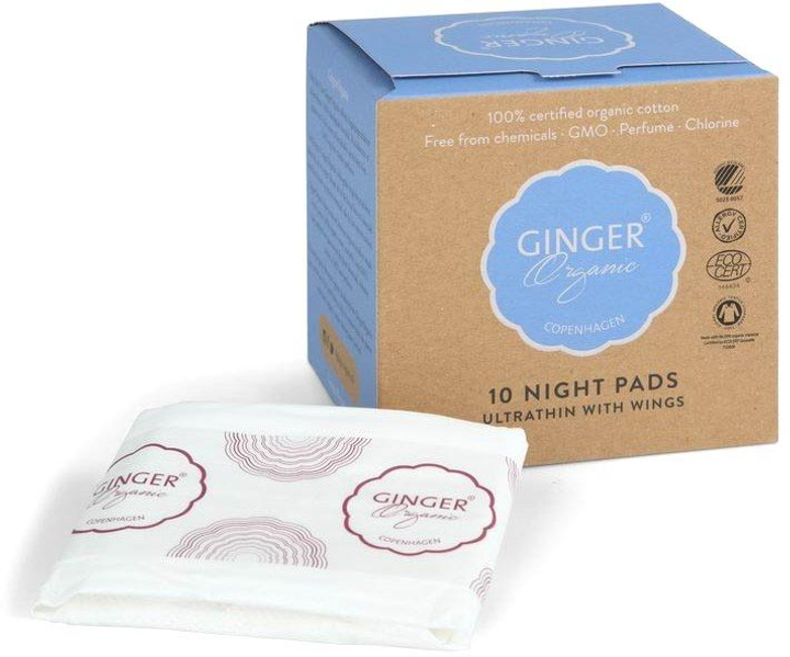 Podpaski Ginger Organic na noc 10 szt (5713334000015) - obraz 1
