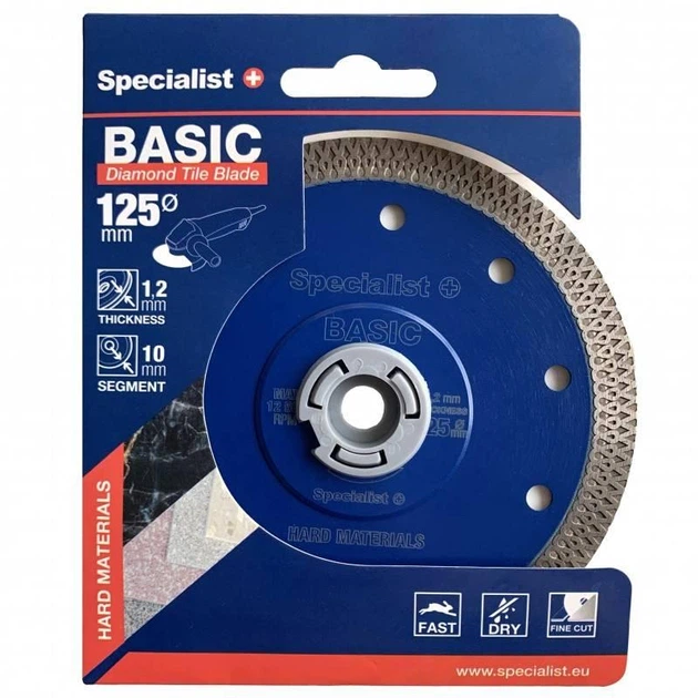 Диск алмазний Specialist+ BRITVA BASIC 125 x 1,2x 22 мм - Фото 2 Диск алмазний Specialist+ BRITVA BASIC 125 x 1,2x 22 мм - зображення 2