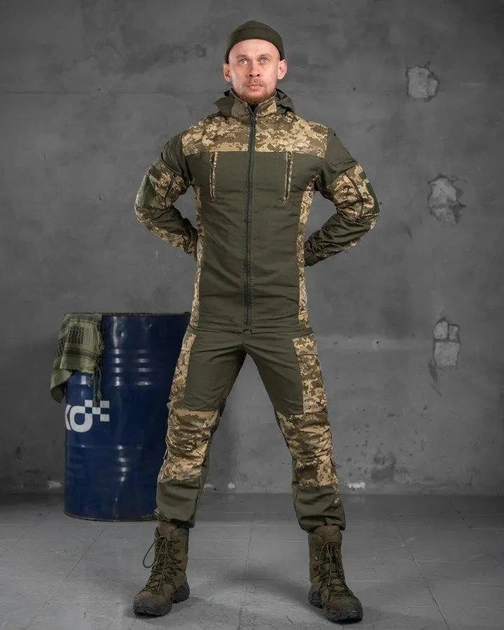 Мужской тактический весенний костюм Горка 3XL пиксель+олива - изображение 1