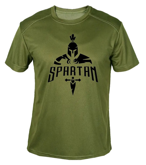 Футболка потоотводящая военная ВСУ с принтом "Спартан " в оливе XXL - изображение 1
