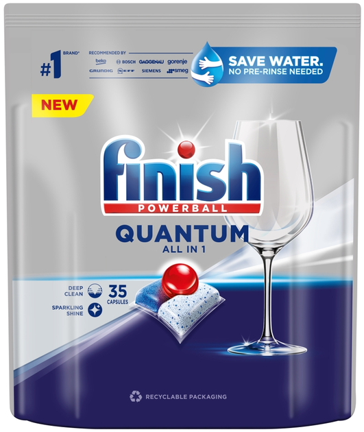 Капсули для посудомийних машин Finish Quantum All in 1 fresh 35 шт (5908252005215) - зображення 1