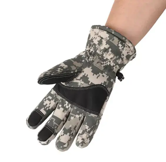Зимние перчатки размер L Снежный камуфляж Kali AI515 с подкладкой из флиса манжеты на резинке для лучшей фиксации с накладками на пальцах для сенсора - изображение 2