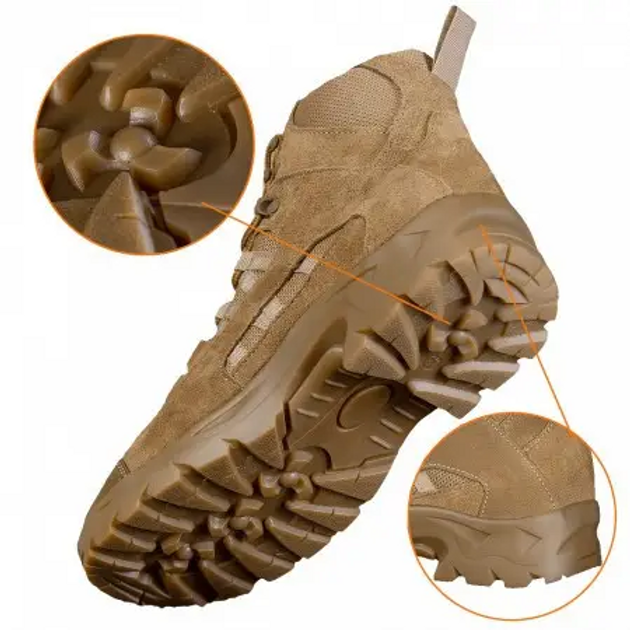 Чоловічі демісезонні черевики Oplot Койот 45 Kali AI560 з натурального зносостійкого нубуку покриті гідрофобним просоченням дихаюча мембранна підкладка - зображення 2