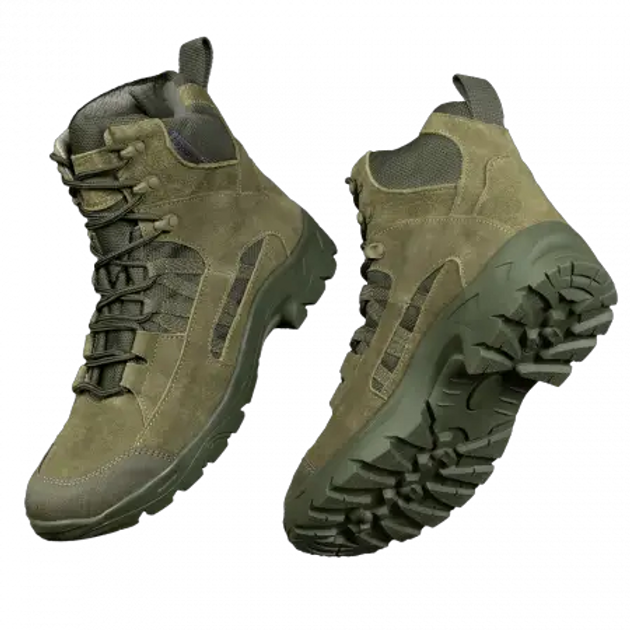 Мужские демисезонные ботинки Oplot Олива 40 Kali AI548 с натурального зносостойкого нубука покрыты гидрофобной пропиткой дышащая мембранная подкладка - изображение 1