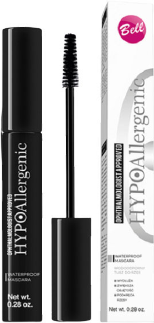 Водостійка туш для вій Bell HypoAllergenic Waterproof Mascara гіпоалергенна 01 Black 8 г (5902082504931) - зображення 1