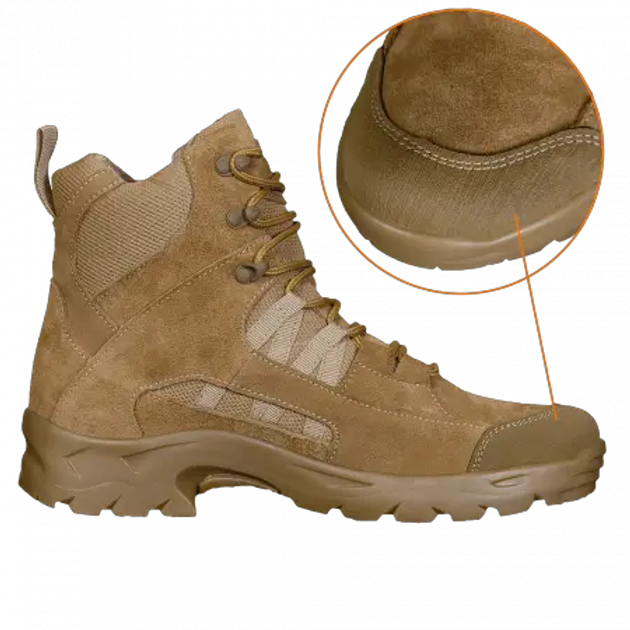 Мужские демисезонные ботинки Oplot Койот 41р Kali с натурального зносостойкого нубука вставками кордура покрытие гидрофобной пропиткой повседневные - изображение 2